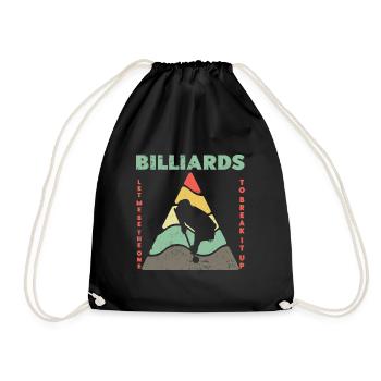 Billard Billardkugel Billarddreieck Kö - Turnbeutel - Schwarz - Vorne