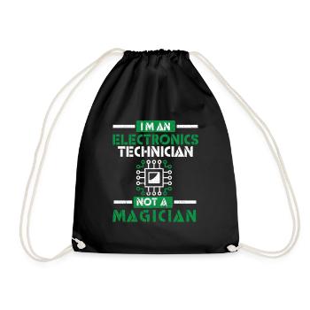 Electric Electrician Eloktronics Electric Power Electrics - Drawstring Bag - black - Front