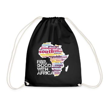 Africa Zimbabwe Holiday Gift T-shirt - Drawstring Bag - black - Front