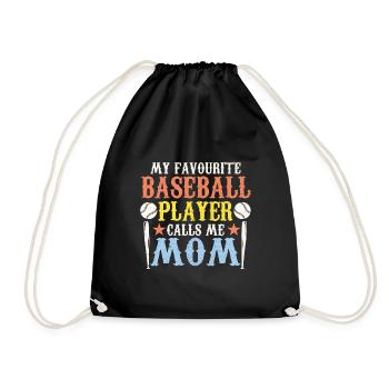 Baseball Baseball Bat Baseball Player - Drawstring Bag - black - Front