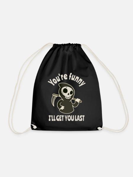 Lustiger Sensenmann Skelett Halloween Kostüm - Turnbeutel - Schwarz