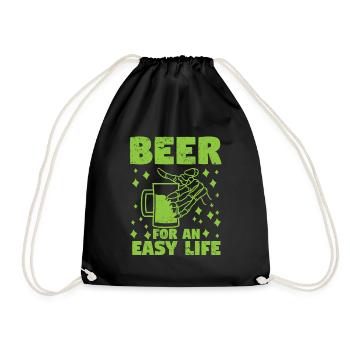 Beer Beer Drinker Party Pub Alcohol - Drawstring Bag - black - Front