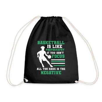 Basketball basketball player throwing basket - Drawstring Bag - black - Front