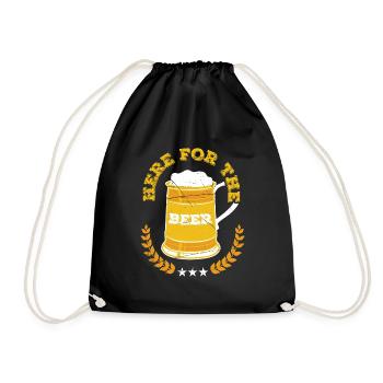 Beer Beer Drinker Party Pub Alcohol - Drawstring Bag - black - Front