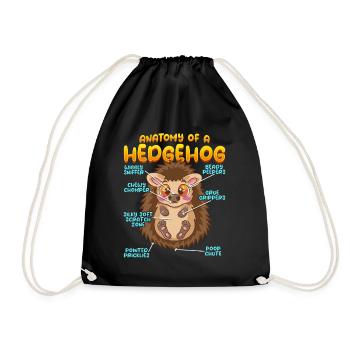 Anatomie d’un hérisson amusant - Sac de sport léger - noir - Devant