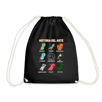 History of Art Dinosaurs Spanish - Drawstring Bag - black - Front