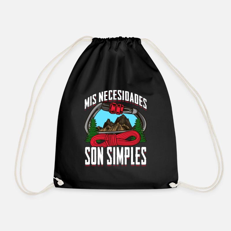 Mountaineer my needs are simple - Drawstring Bag - black