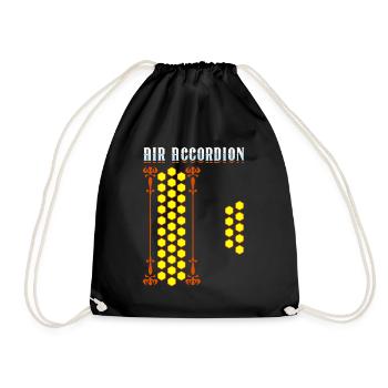 Air Accordion Plays Accordion Music Rancheras - Drawstring Bag - black - Front