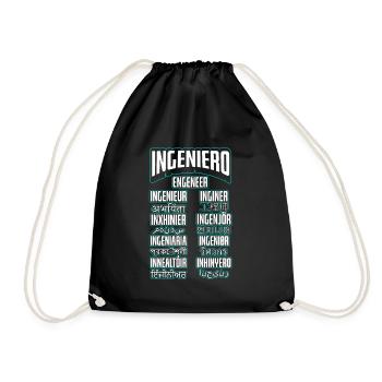 Language Engineer Engineering Career - Drawstring Bag - black - Front