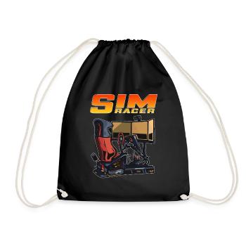 Sim Racer Driving Simulator Driver Gamer - Drawstring Bag - black - Front