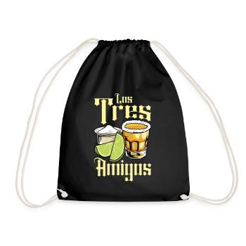 Los Tres Amigos Tequila Mexico Fiesta - Drawstring Bag - black - Front