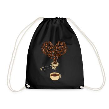 Love for espresso coffee machine - Drawstring Bag - black - Front