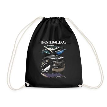 Types of whales Ilustaciones Spanish - Drawstring Bag - black - Front