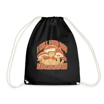 Funny Mushroom Picker Mycologists Pick Mushrooms - Drawstring Bag - black - Front
