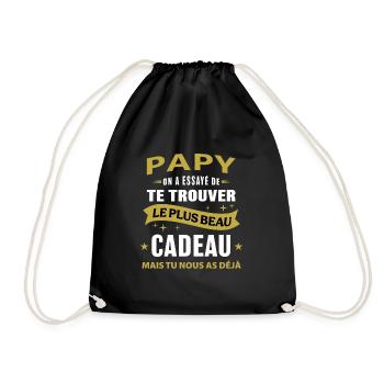 Papy le plus beau cadeau c'est nous cadeau papi - Sac de sport léger - noir - Devant