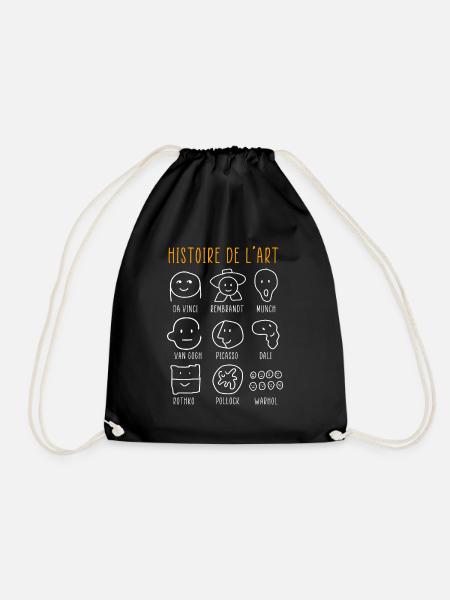 History of Art Famous Classical Painters - Drawstring Bag - black