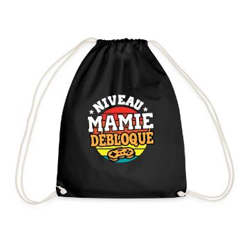 Niveau mamie débloqué cadeau annonce mamie - Sac de sport léger - noir - Devant
