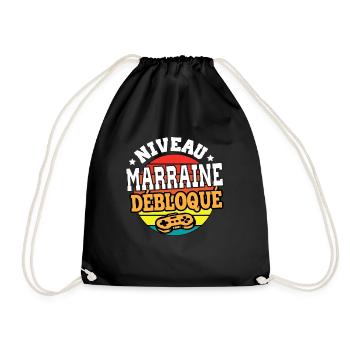 Niveau marraine débloqué cadeau annonce marraine - Sac de sport léger - noir - Devant