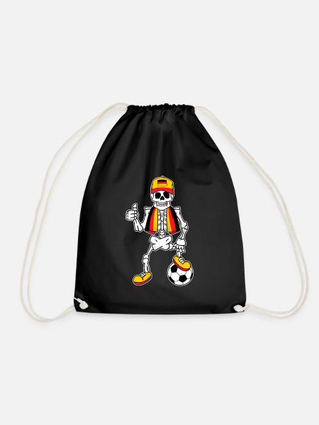 Skeleton Deutschland Fan Deutscher Fußball - Turnbeutel - Schwarz