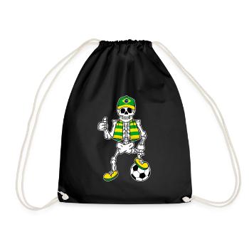 Skeleton Brazil Amateur Soccer - Drawstring Bag - black - Front