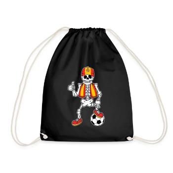 Skeleton Fußballfan Spanien - Turnbeutel - Schwarz - Vorne