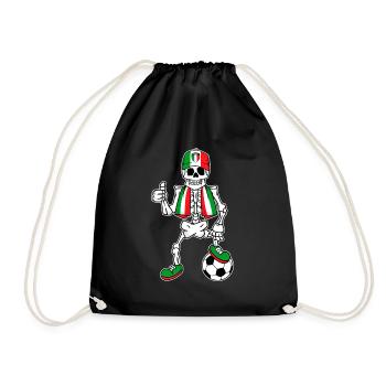 Skeleton Italian Fan Football Italy - Drawstring Bag - black - Front