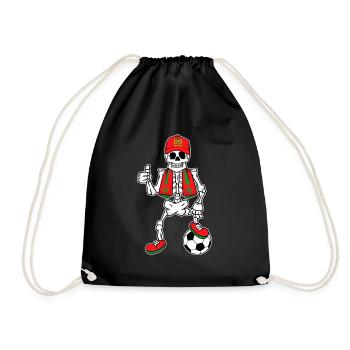 Skeleton Fußballfan Marokko - Turnbeutel - Schwarz - Vorne