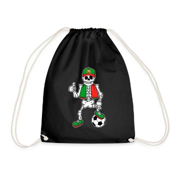 Skeleton Fußballfan Portugal - Turnbeutel - Schwarz - Vorne
