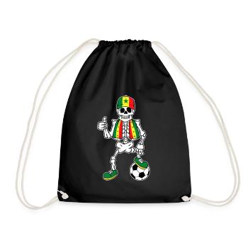 Senegalesisches Fußballfan Skelett - Turnbeutel - Schwarz - Vorne
