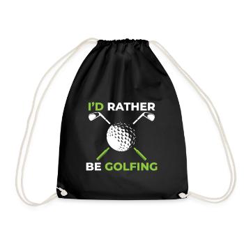 Golf golfer golf club golf ball golf course - Drawstring Bag - black - Front