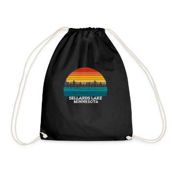 Sellards Lake Minnesota - Drawstring Bag - black - Front
