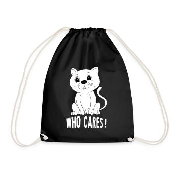 Katzen Mutter Miau Lustig Katzendame T-Shirt - Turnbeutel - Schwarz - Vorne