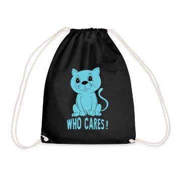 Katzen Mutter Miau Lustig Katzendame T-Shirt - Turnbeutel - Schwarz - Vorne