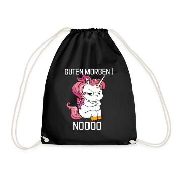 Einhorn Liebe Geschenkidee Geburtstag fabel - Turnbeutel - Schwarz - Vorne