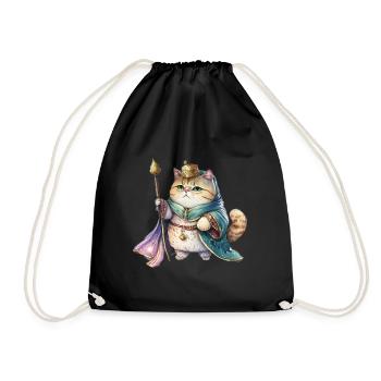 Chats Mère Miaou Roi Drôle Chat Dame T-Shirt - Sac de sport léger - noir - Devant