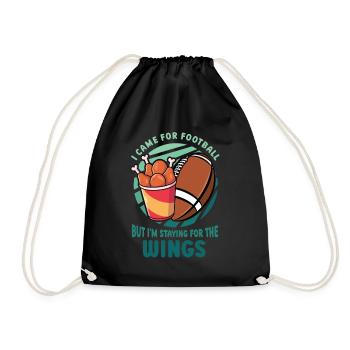 Je suis venu pour rester pour le football à cause des ailes de poulet - Sac de sport léger - noir - Devant