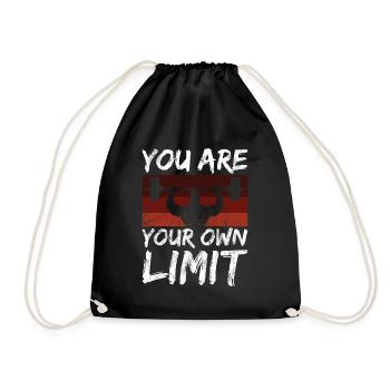 Pump weight training Quote your limit mindset - Drawstring Bag - black - Front