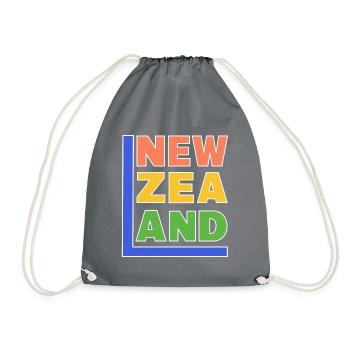 NEW ZEALAND Rainbow Lorikeat Colors - Drawstring Bag - grey - Front