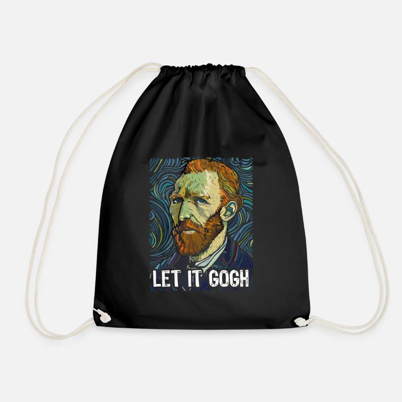 Let it Gogh - Künstler - Vincent van Gogh - Spruch - Turnbeutel - Schwarz