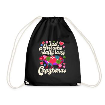 Just A Girl Who Loves Capybaras - Hippie Style - Turnbeutel - Schwarz - Vorne
