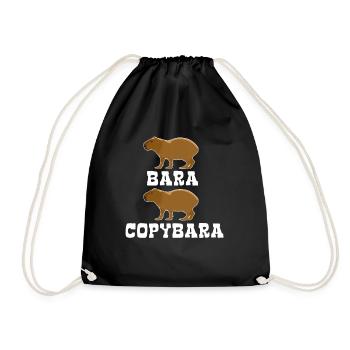 Copybara - Capybara Wortspiel Copy Style - Turnbeutel - Schwarz - Vorne