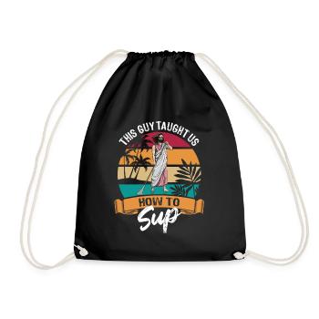This guy taught us how to SUP - Jesus - Paddle - Drawstring Bag - black - Front
