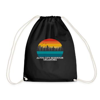 Altus City Reservoir Oklahoma - Drawstring Bag - black - Front