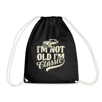 I'm not old I'm classic - Vintage Retro Auto - Drawstring Bag - black - Front