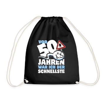 Vor 50 Jahren war ich der Schnellste - Geschenk - Turnbeutel - Schwarz - Vorne