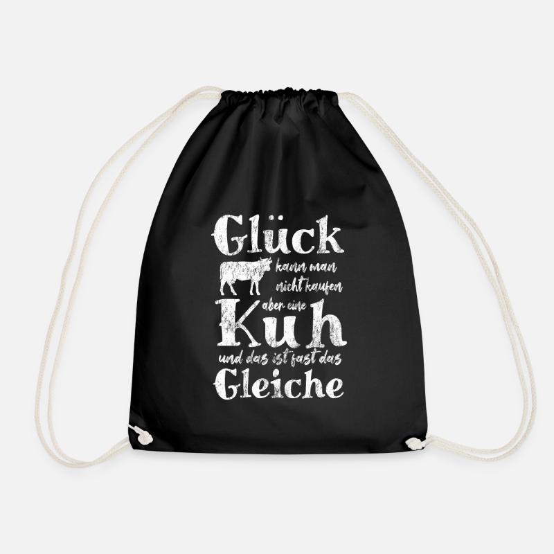 Glück kann man nicht kaufen - aber eine Kuh - Turnbeutel - Schwarz