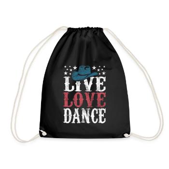 Live Love Dance - Country Fan - Gift - Drawstring Bag - black - Front