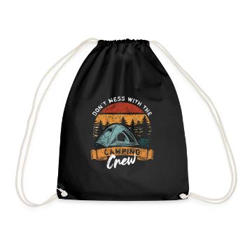 Don't mess with the Camping Crew - Drawstring Bag - black - Front