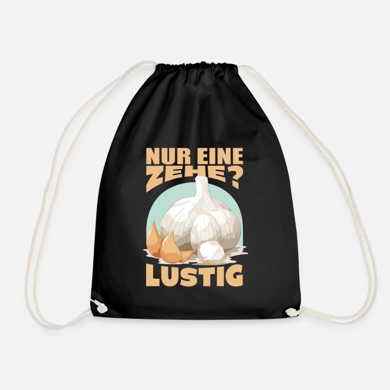 Lustiger Knoblauch Spruch Knobi Knoblauchzehe - Turnbeutel - Schwarz