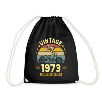 Biker Party July 1973 50 years anniversary - Drawstring Bag - black - Front